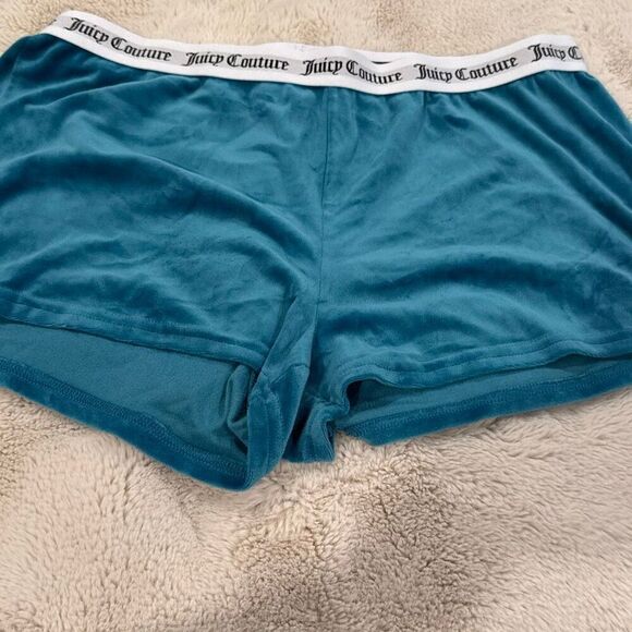 Juicy couture velvet sleep shorts, blue size XL new without tag - Picture 2 of 2